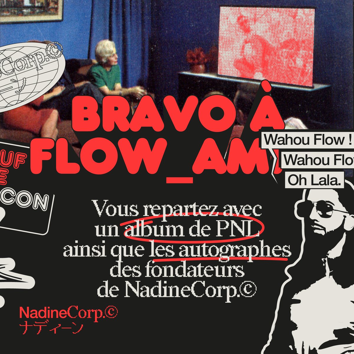 NadineCorp's tweet photo. [ANNONCE] Toutes nos félicitations à @flow_amrs qui gagne notre grand "Neuf Quatre Con-Concours™" sur https://t.co/hIVrQlPMQY et repart ainsi avec un album de #PNL 😻 ainsi que les autographes des fondateurs de NadineCorp.© 👍 

Bientôt : plus de concours et de challenge ! https://t.co/g9YSSCxmUD