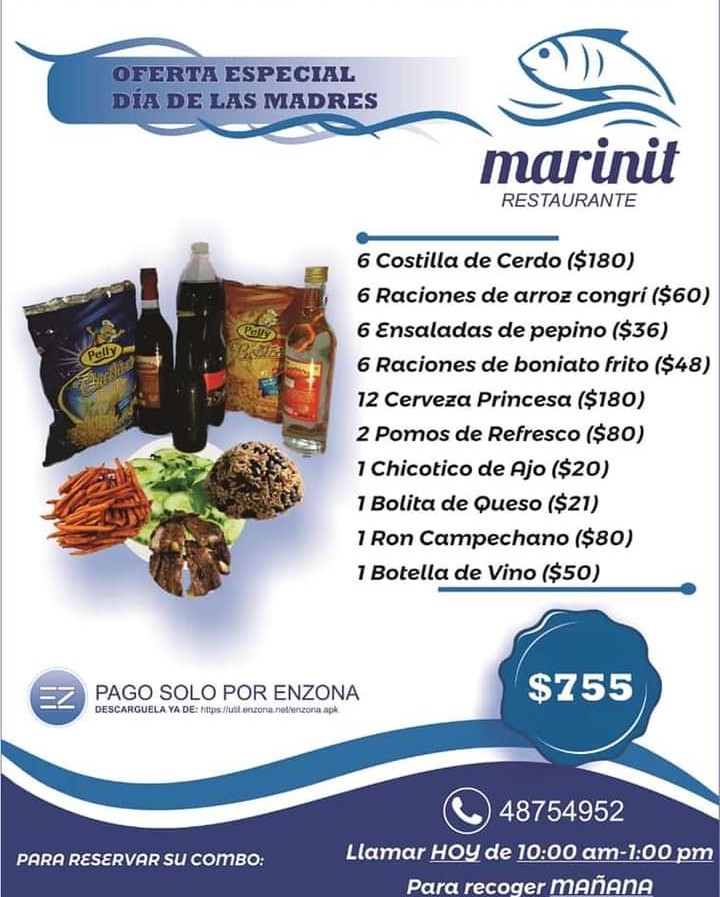 gecom_pr's tweet photo. Ofertas Especiales para este día de las madres les tiene prepsradas el Restaurante #MarInit de #PinardeRío #DiaDeLasMadres #ComercioCuba @MincinCuba @BetsyDazVelzqu2 https://t.co/df6Tms9ONO