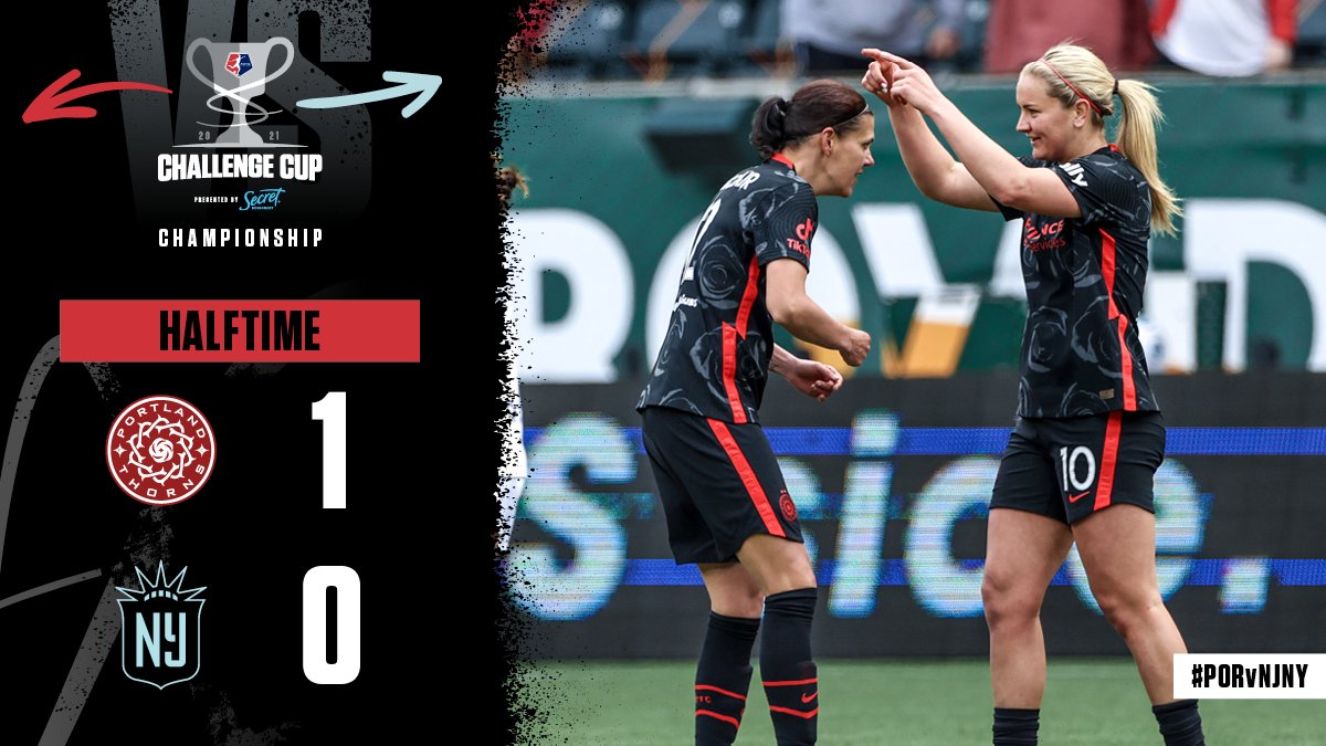 NWSL's tweet photo. 🇨🇦👑 is the difference at the break 🤝

#PORvNJNY | #CC21 https://t.co/Ju0PUnK404