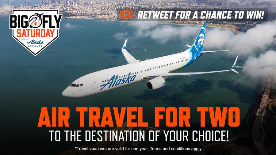 ✈️ RT TO WIN ✈️
 
Retweet for your chance to win an <a href="/AlaskaAir/">Alaska Airlines</a> trip for two as part of Big Fly Saturday. 
 
🔗: atmlb.com/3euXyOe