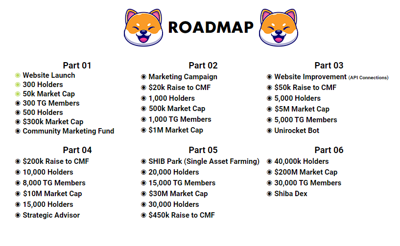 Our Roadmap is OUT guys! Grab your bags before it is too late! 💎🐶
#BSC #DeFi #BinanceSmartChain #Binance #Definews #pancakeswap #cryptocurrencies #shiba #dogecoin #roadmap