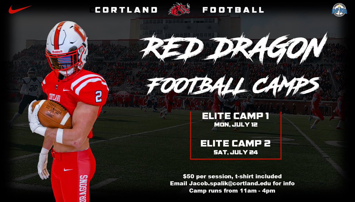 Suny Cortland Football On Twitter We Re Excited To Announce Camp Dates For The Red Dragon Elite Camps On Campus This Summer Head To The Link Below To Sign Up Dragonrising Https T Co L6k1unvhqj Https T Co Snv3aagywp