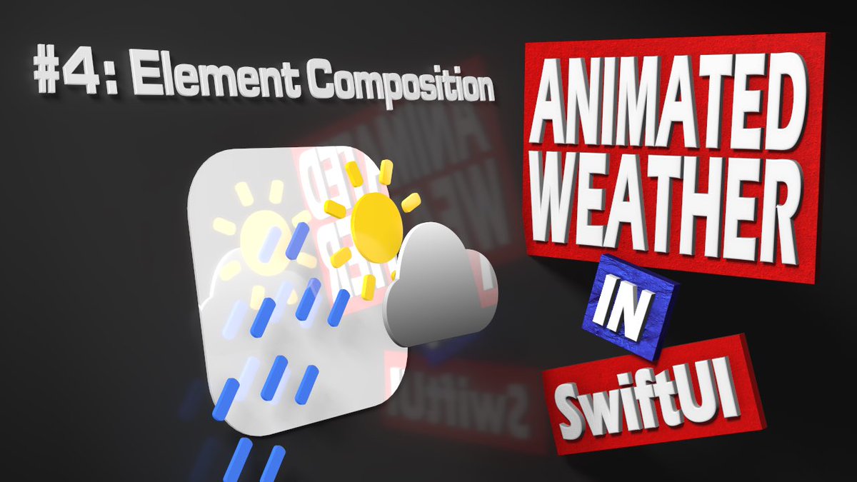 CodeSlice's tweet photo. New tutorial out now! Nearly there on our animated weather icon journey. Working on compositing the elements in this one ππ»
See how they come together here:
https://t.co/vTRe9t0KdA
#SwiftUI #iOSDev #CodeSlicing https://t.co/oNXEVpiyo1