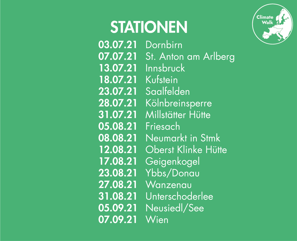 We are happy to announce the Climate Walk – Geh’ma, Austria taking place this summer!
Austria - west to east in 2 months. Will you join us?
Registration for the individual stages will be open from mid-May on our website climatewalk.eu/climate-walk-g……. Stay tuned! #walk #gehmaaustria