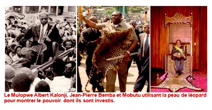 Pendant longtemps, à travers une propagande très bien orchestrée, Mobutu a laissé les zaïrois de l’époque croire qu’enfant, il avait croisé un léopard, et qu’il avait su surmonter sa peur pour finalement parvenir à le tuer à mains nues.  ici  @bembajp, Kalonji et Mobutu 