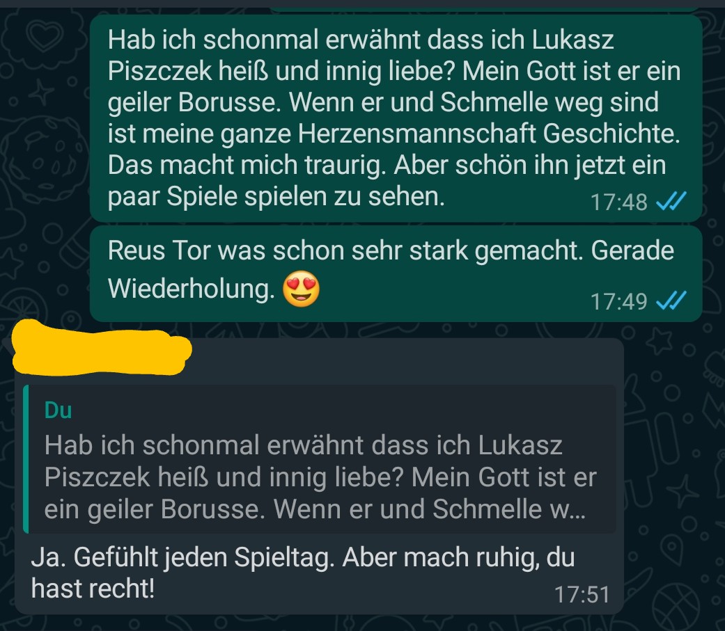 MrFettfinger's tweet image. Eine Ode an @piszczek_lp26. Heute im Gespräch mit dem hier schmerzlich vermissten ROCKetman, dem ich mit jedem Wort zustimme (Mit Erlaubnis hier geleakt):
#ROCKetmann #BVB #Piszczek