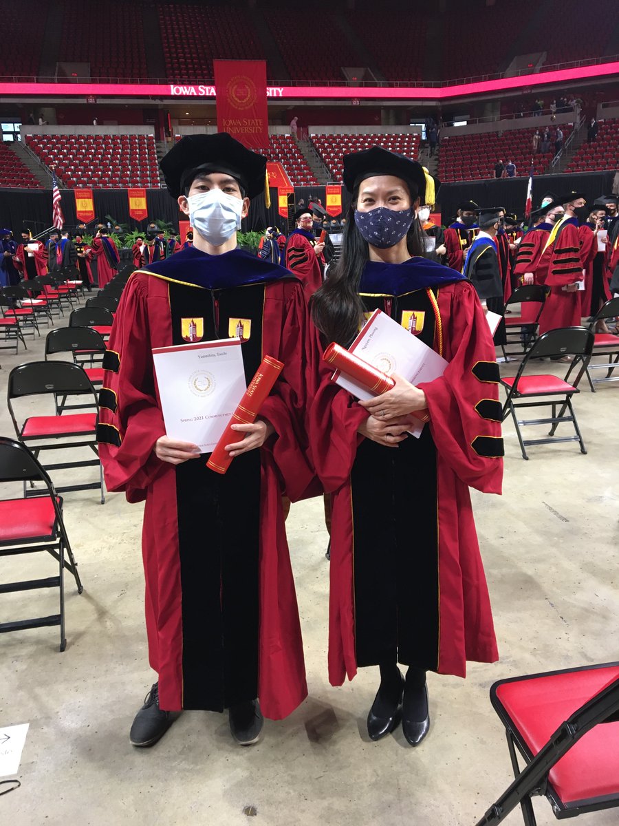 This year's PhD commencement was modest, with grads almost outnumbering the audience, but even so, it was great to be able to place the hood on Taichi Yamashita, my first advisee, and to congratulate Phuong Nguyen, another excellent ALT grad. <a href="/englishiastate/">Iowa State University Department of English</a> <a href="/apling_iastate/">ISU App. Linguistics</a>