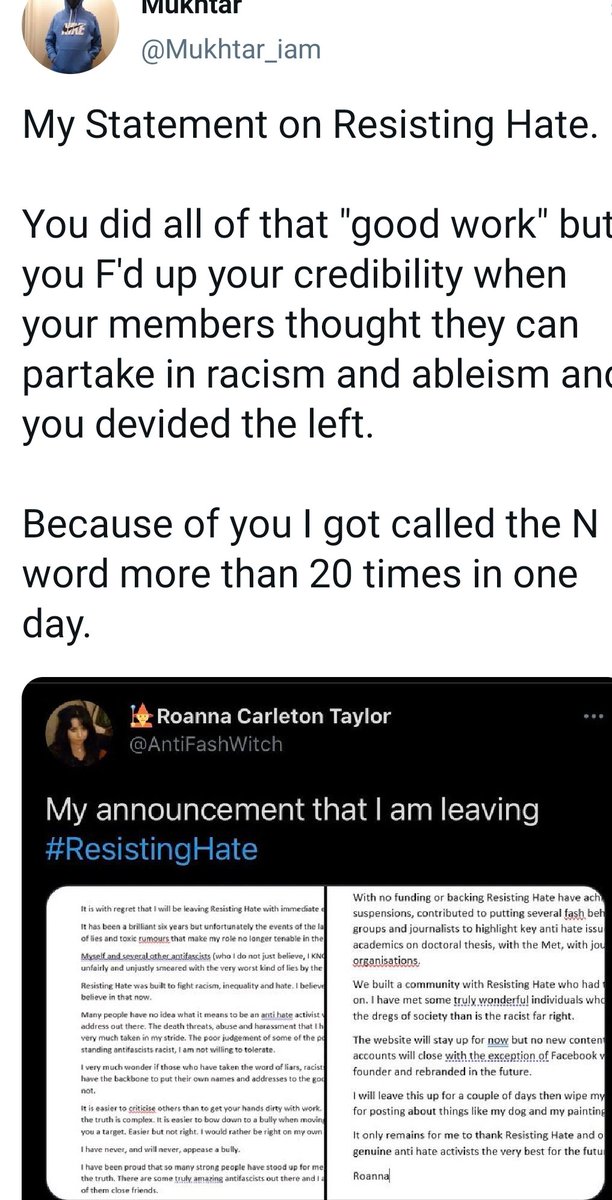 Are you still with me? I was called the N word from the far right because Resisting Hate RT'd me to their enemies.