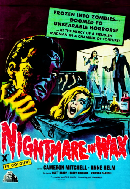 ValThomasNZ's tweet photo. #NowWatching Nightmare in Wax for the poster. Check this out:

"Frozen into ZOMBIES! DOOMED to UNSPEAKABLE HORRORS! At the mercy of a FIENDISH MADMAN in a CHAMBER OF TORTURE!"

Oh, 1960s horror movie poster. Don't you know you had me at "doomed to unspeakable horrors"

#HorrorFam https://t.co/HrPrWTW7yX