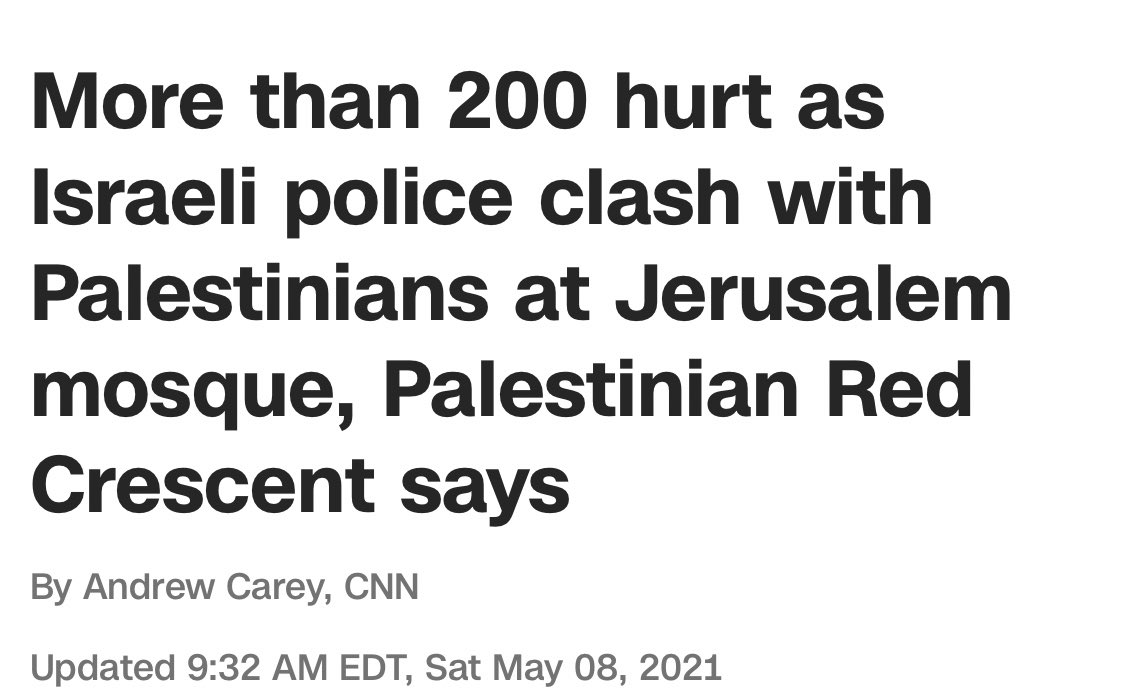 SanaSaeed's tweet photo. Using ‘clashes’ to describe the violence an occupying state force inflicts on an occupied people, equalizing unequal people, is absolutely complicity in that violence. 

Newsrooms that have continued using this language know exactly what they are doing. https://t.co/joom1wSVos