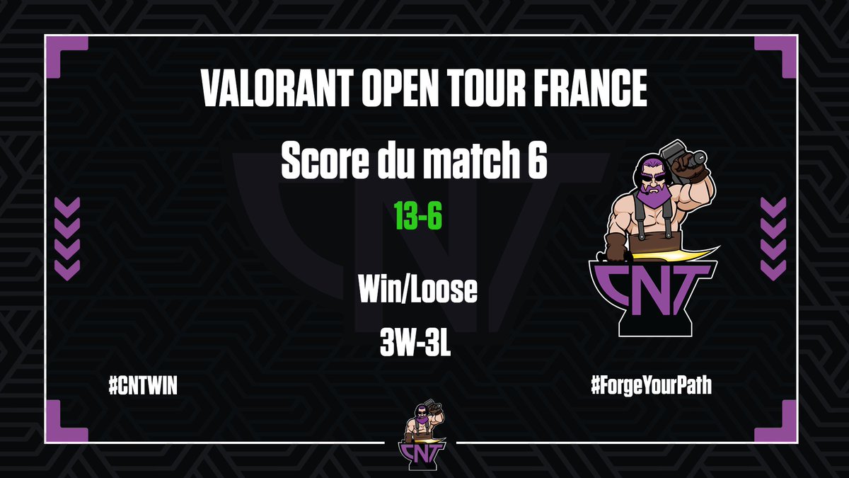 Il est temps de briser la chaîne et de faire DEUX parties gagnées d'affilée, maintenant!

13-6 W

GG WP!

#ForgeYourPath #CNTWIN
