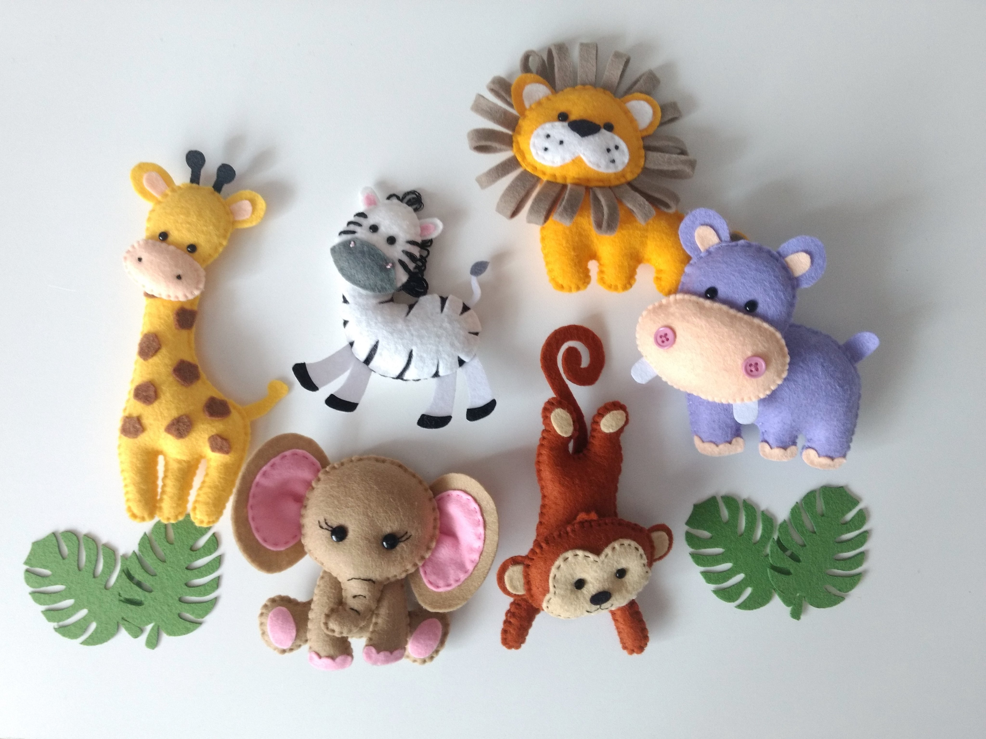 Ten Little Bees on X: Felt animals Safari animals Stuffed animals Felt  décor Jungle animals felt Handmade felt toys Zoo animals    / X