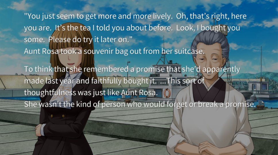 Battler& #39;s joking promise to Maria in EP1 that gets & #39;cancelled.& #39;Rosa& #39;s promise to Kumasawa that she keeps.Yasu makes it clear through this kind of innocuous repetition that promises are something important to her.