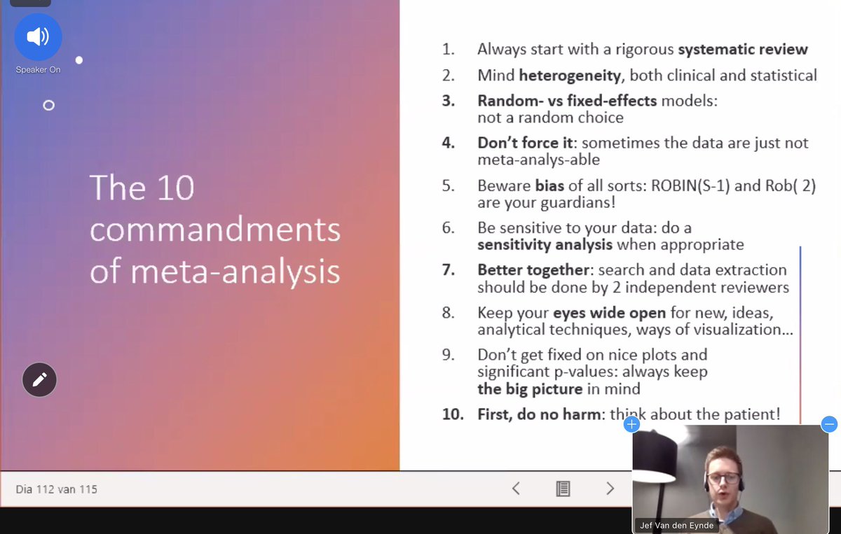 GrzegorzDrozdz's tweet image. An excellent, informative and extremely valuable Masterclass on Meta-Analysis by a well-known @JefVandenEynde
@HLA_int @johannmalawana @the_MRC @bellermedical @theasmr1 @pedrarabiee @kuriharan @MedResCol @MedicsAcademy @TheASMR1 @Shaque89_ #research #academicstudy @AArjomandiRad