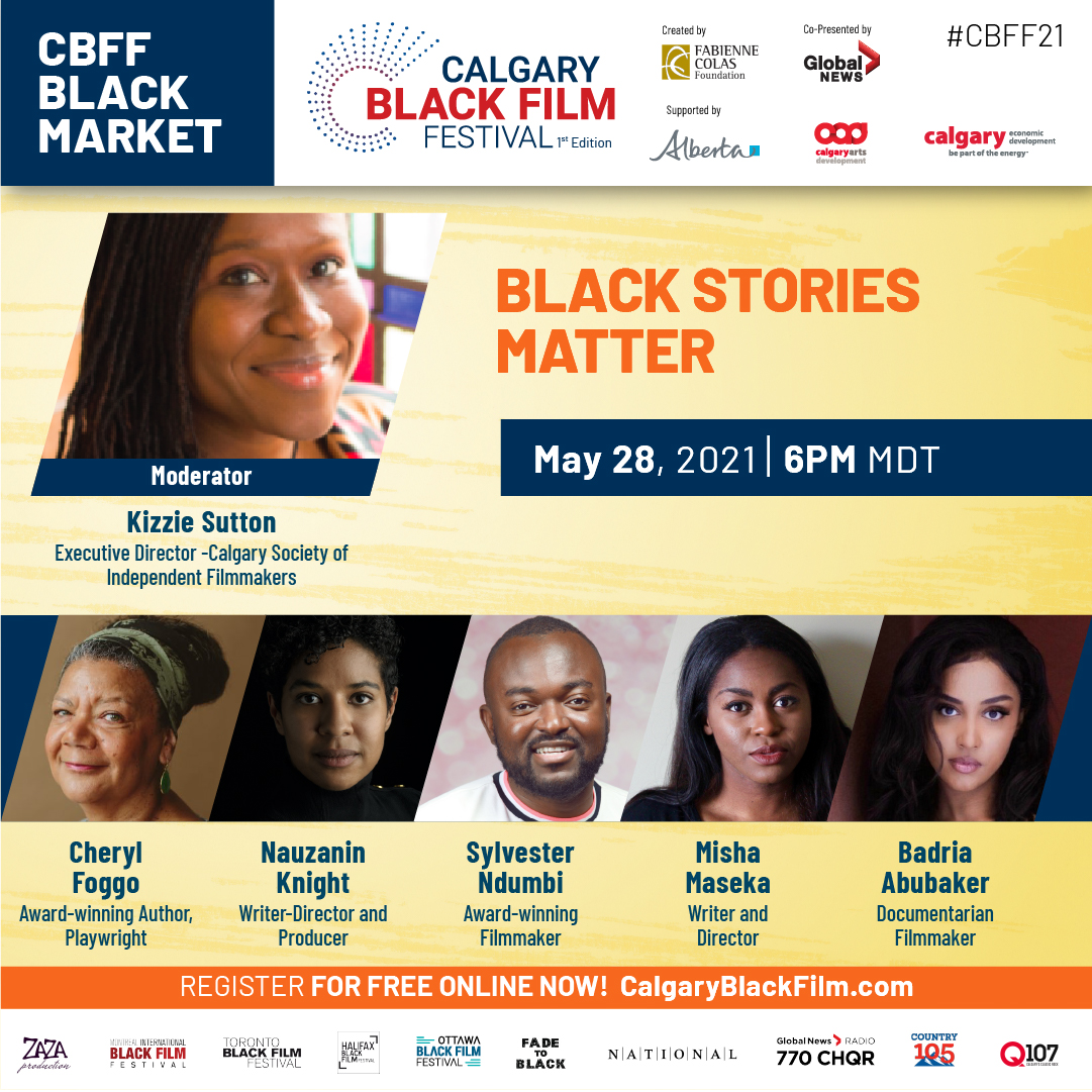 nauzanin's tweet photo. Join me and amazing Alberta filmmakers for a panel discussion, Black Stories Matter, at the Calgary Black Film Festival 2021. 28 May 2021 @ 6:00PM MDT.
Checkout the outstanding lineup of films and other events: https://t.co/MIYiapnc0O
#diversitymatters #AlbertaFilm #1844studios https://t.co/xUUc9NtPg9