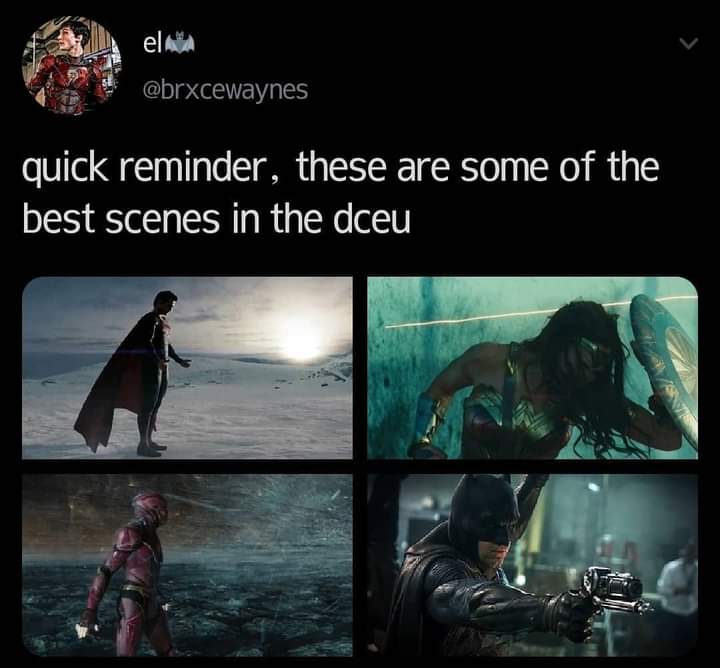ImADanceStar's tweet photo. #RestoreTheSnyderverse
#Superman
#Batman
#WonderWoman
#TheFlash
#Cyborg
#MartainManHunter
#GreenLantern
#Darkside
#ZackSnyder https://t.co/wajN02qdj9