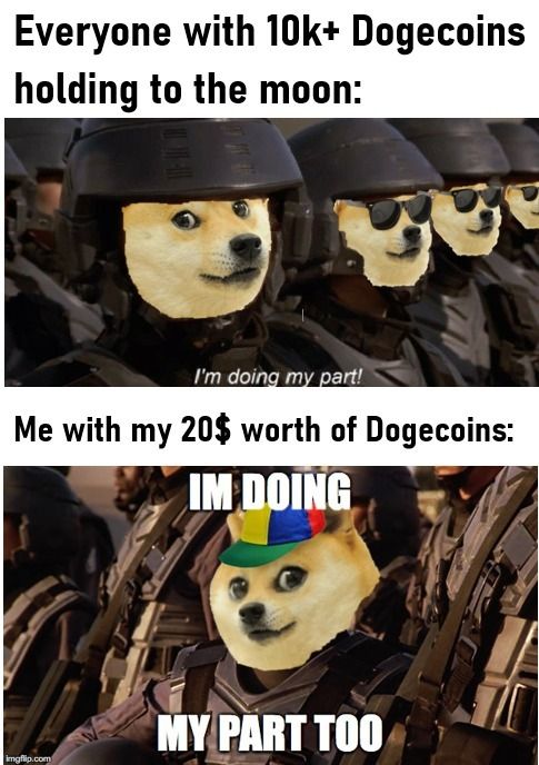 cpkyoutube's tweet photo. I'm Doing my Part guys ! Are you ??!?!?
#dogecoin #DogeSNL #Bitcoin #dogetothemoon #DogeCoinTo1Dollar #dogearmy #DogeDay #Dogefather https://t.co/eRhDlIMUIp
