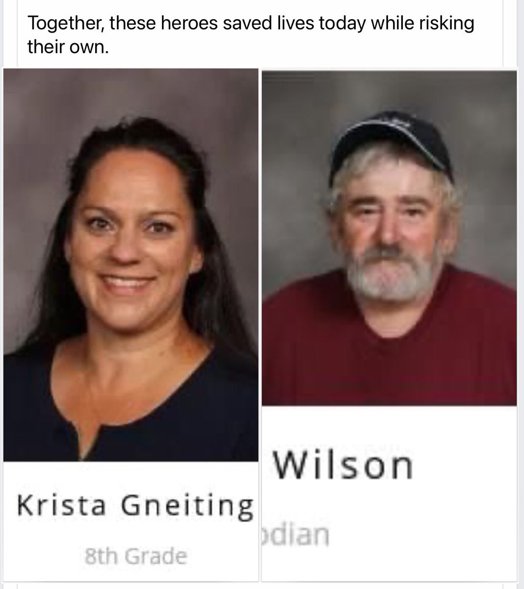 theidaho97's tweet photo. 97 Percenters, out of all the chaos from last week, let’s take a moment to recognize these two Idaho educators for their heroism last week at #rigbymiddleschool. #Heroes #Teachers #SchoolWorkers https://t.co/SDNjrG4DzX