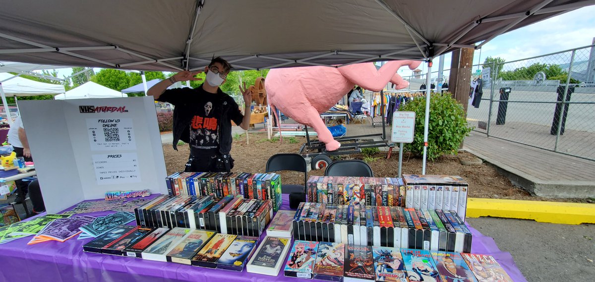 vhsaturday's tweet photo. We're here at South Park Swap Meet event from 12-6 selling tapes, zines, and podcast merch. Come see us! 

Located in the parking lot of Big Top Curiosity Shop. $1 cash entry. 30+ vendors, food trucks, and more 🤩 https://t.co/OZfILCm0fZ