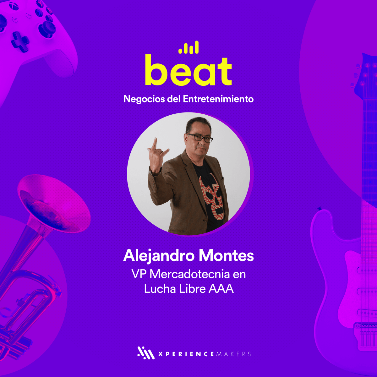 XMxperience's tweet photo. Alejandro Montes nos hablará sobre la internacionalización de productos de entretenimiento mexicanos o latinoamericanos. La AAA es ejemplo en el uso de herramientas correctas de Marketing, alianzas y creatividad. 

Conferencia: "AAA un caso de éxito"

#Beat2021 @luchalibreaaa https://t.co/WY8OJV8KaP