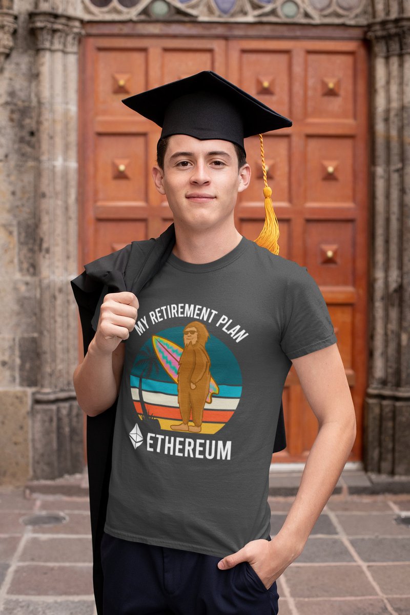 vertexdesign5's tweet photo. Excited to share the latest addition to my #etsy shop: Sasquatch My Retirement Plan (Ethereum, ETH, Crypto) - Funny Bigfoot Surfing Short-Sleeve Unisex T-Shirt https://t.co/C30gfgfmHk #sleeveless #crew #cryptocurrency #ethereum #crypto #bitcoin #bitcoingift #collectibl https://t.co/GeSRAskIfx