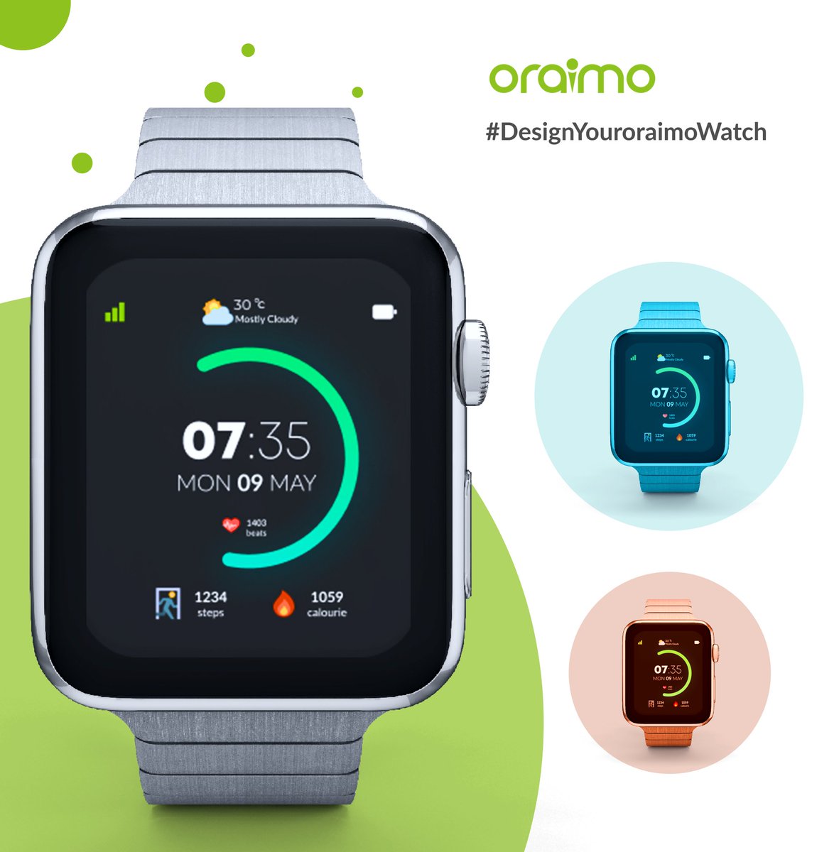 For the love of Design 😍
For the love of smart watch 
For the love of <a href="/OraimoMate/">oraimomate</a>
I Designed a face watch 😌😌..
My Design Entry #designyouroraimowatch