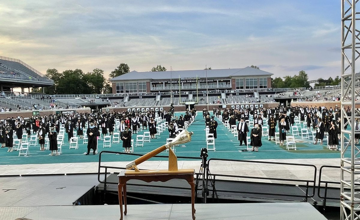 michaeltbenson's tweet photo. Awesome scene as the #CCU faculty lead the recessional for our last #ccugrad ceremony. 

Hearty congratulations to the #Classof2021 

Y’all did it! @CCUChanticleers https://t.co/4Pnnd9x3s6