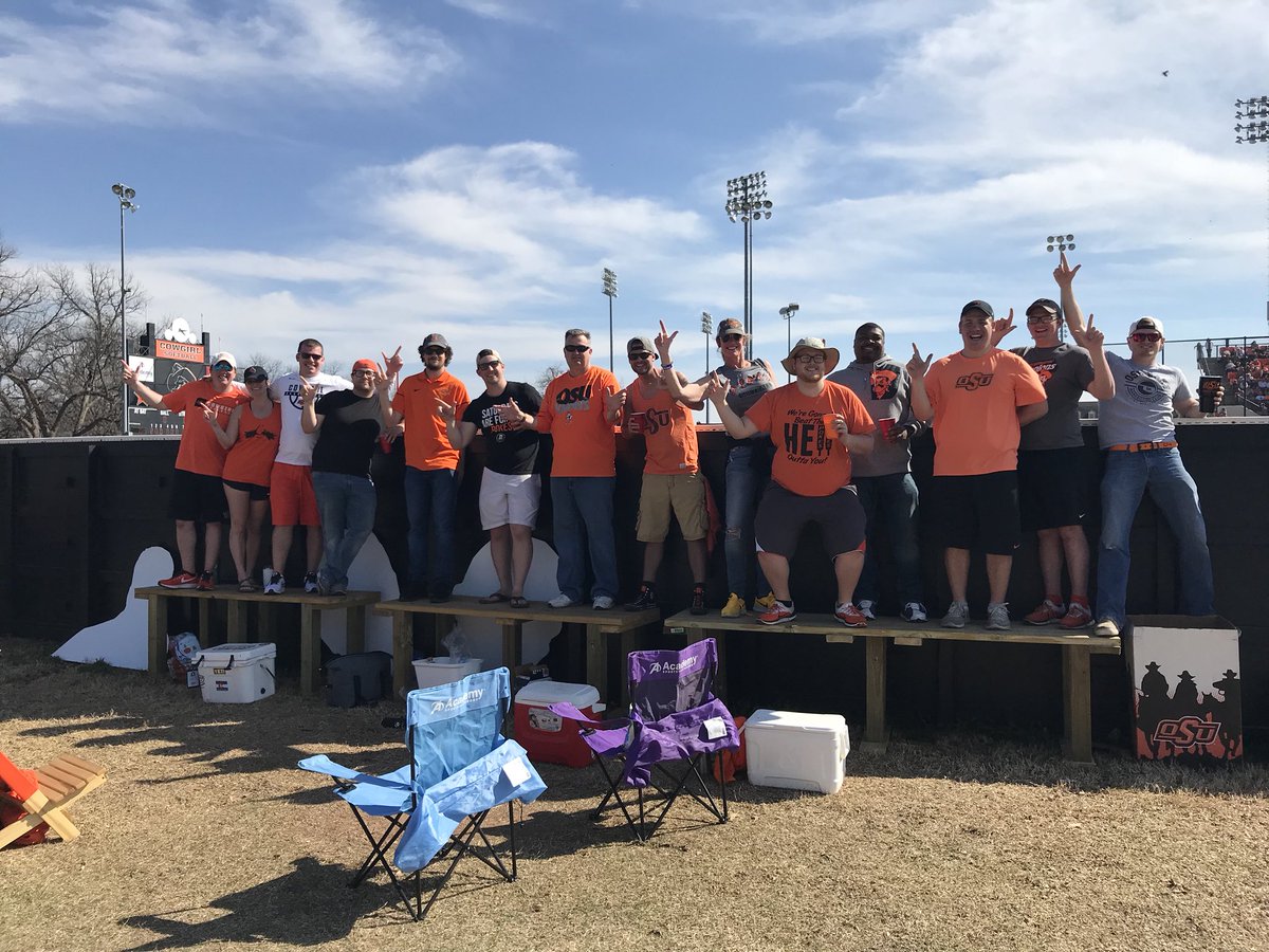 matt_fletch's tweet photo. What started as some friends wanting to bring some energy to the outfield has turned into this... Go Pokes! https://t.co/wB62SC4cVW