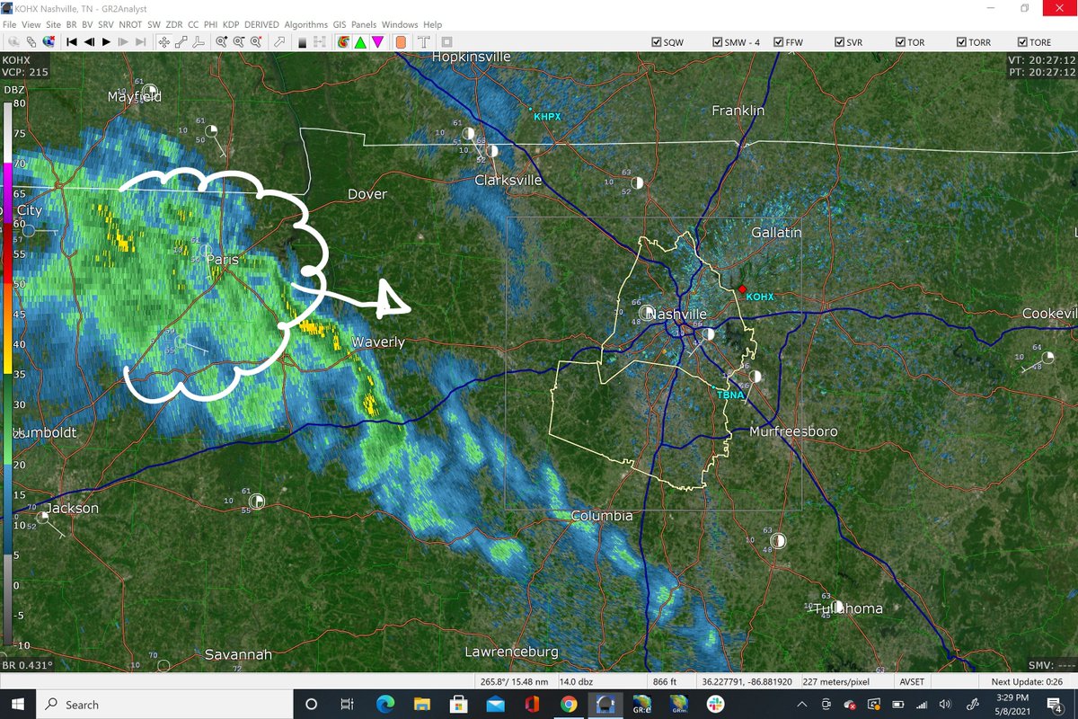 NashSevereWx's tweet photo. Wondering if winds aloft will try and steer this rain into Will Co., maybe Nashville, in a few hours. / 331 PM https://t.co/2qeU9UaZAS