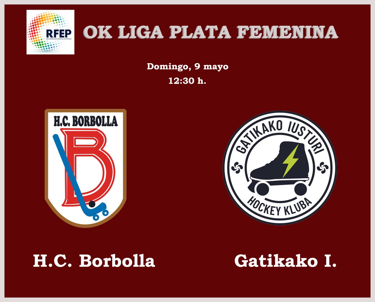 OK Liga Plata Femenina.
Domingo a partir de las 12:30 h.
H.C. Borbolla - Gatikako Iusturi
puedes seguirlo en directo a través del canal de youTube de Gatikako I.
