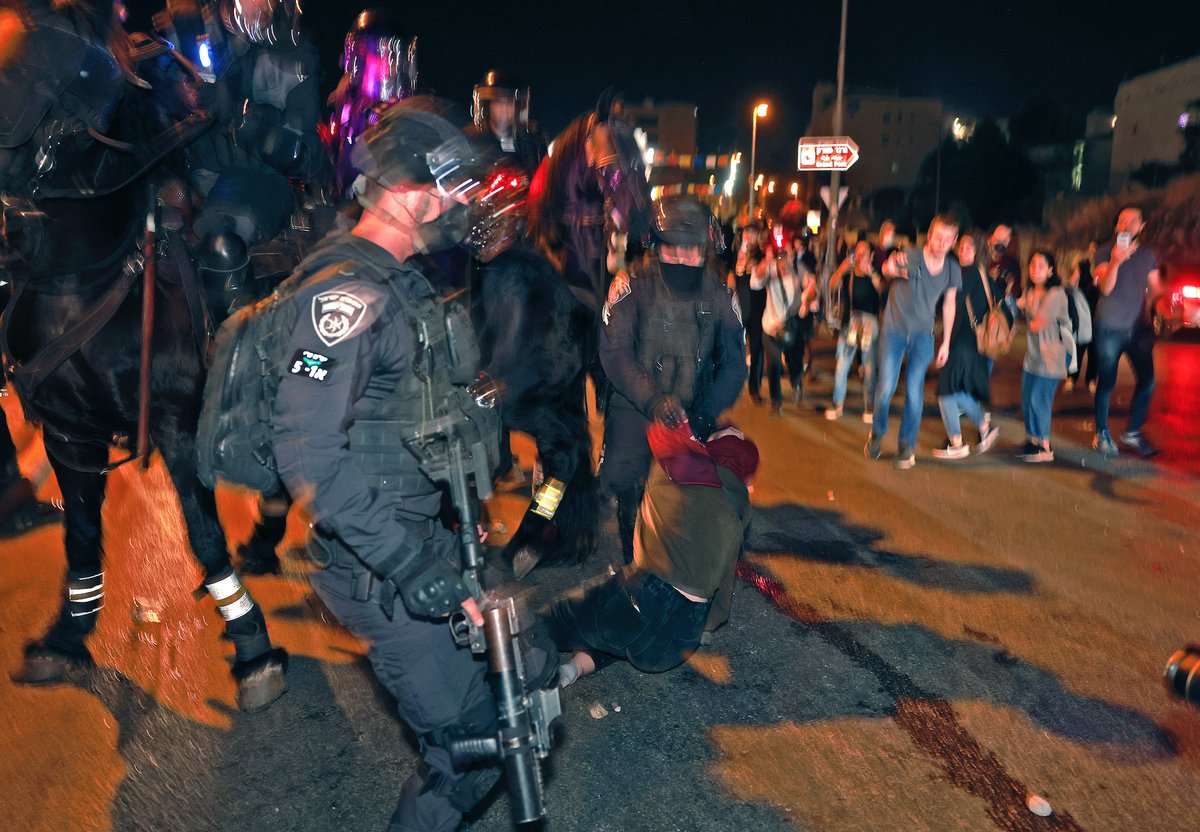 Live updates:- Israeli forces storm a protest camp in Sheikh Jarrah.- Local media reported that a young Palestinian woman, Maryam Al-Afifi, was beaten and then arrested by security forces.Follow our live blog for more:  https://www.middleeasteye.net/live/israel-palestine-sheikh-jarrah-jerusalem-update :AFP