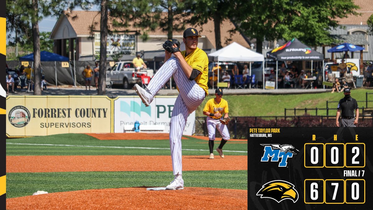 SouthernMissBSB's tweet photo. FIRST COMPLETE GAME NO HITTER SINCE 2004!!!

HAVE A SENIOR DAY @wpowell35!! 

#EverythingMatters | #SMTTT https://t.co/VG3svyErYQ