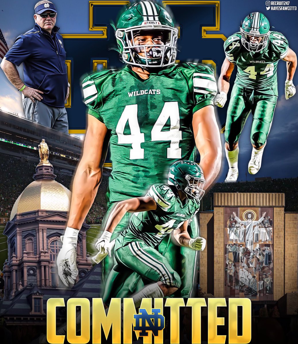 Hstaes13's tweet photo. I seen my chance and that's when I grabbed it... COMMITTED @Hayesfawcett3 @CoachJ_Mc @T_Rees11 @CoachBrianKelly @NDFootball @ChadSimmons_ @Mansell247 @RecruitGeorgia @Wildcatfbatl https://t.co/vYdciOQQ78