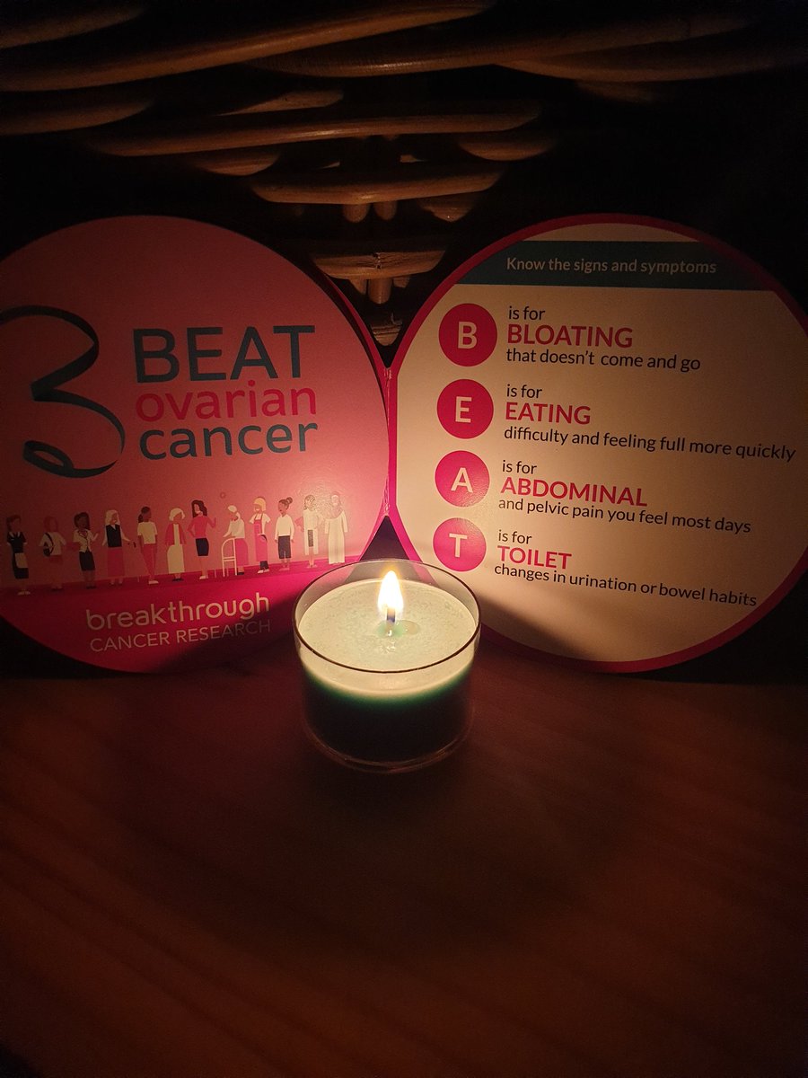 Supporting World Ovarian Cancer Day today. Be symptom aware. We are #PowerfulTogether #TEALights #WOCD2021 @BreakthroCancer @OvarianCancerDY