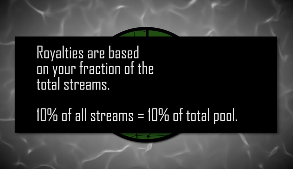 Popular artists who have a larger share of all streams will technically earn more per stream than other artists. (Refer to picture below)So top artists like Drake, Billie Eilish, etc will earn majority of streaming revenue...sort of...