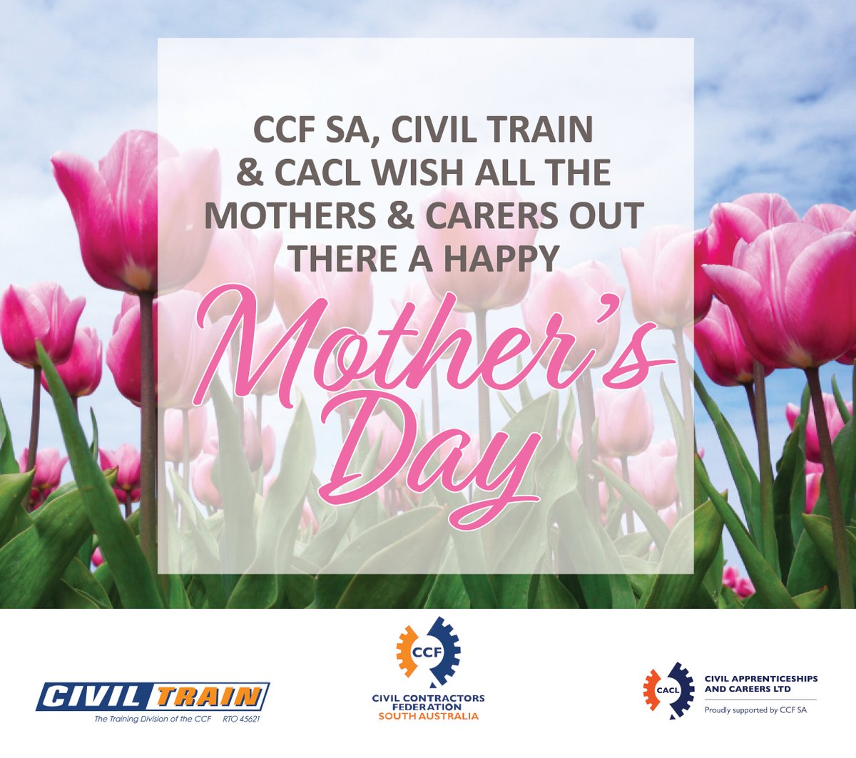 CCF__SA's tweet photo. CCF SA, Civil Train and CACL would like to wish all the mothers and carers a Happy Mother's Day!
#ccfsa #mothersday #mothers #carers #southaustralia #civiltrain #cacl https://t.co/06S3IosuXh