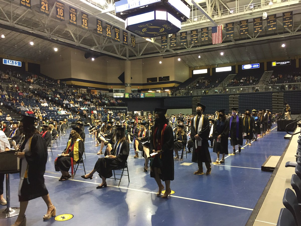 PresEmeritusMSU's tweet photo. A wonderful day as we celebrated three commencement ceremonies to recognize our 2020 and May/August 2021 graduates! Stay in touch, be sure to thank those who supported you along the way, and know that @murraystateuniv is always here for you. #RacerFamily https://t.co/qP0TTkpeTw
