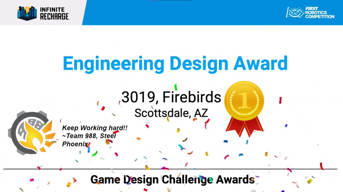 First Place!??
Sweet!!!
<a href="/Firebirds3019/">Firebird Robotics</a>