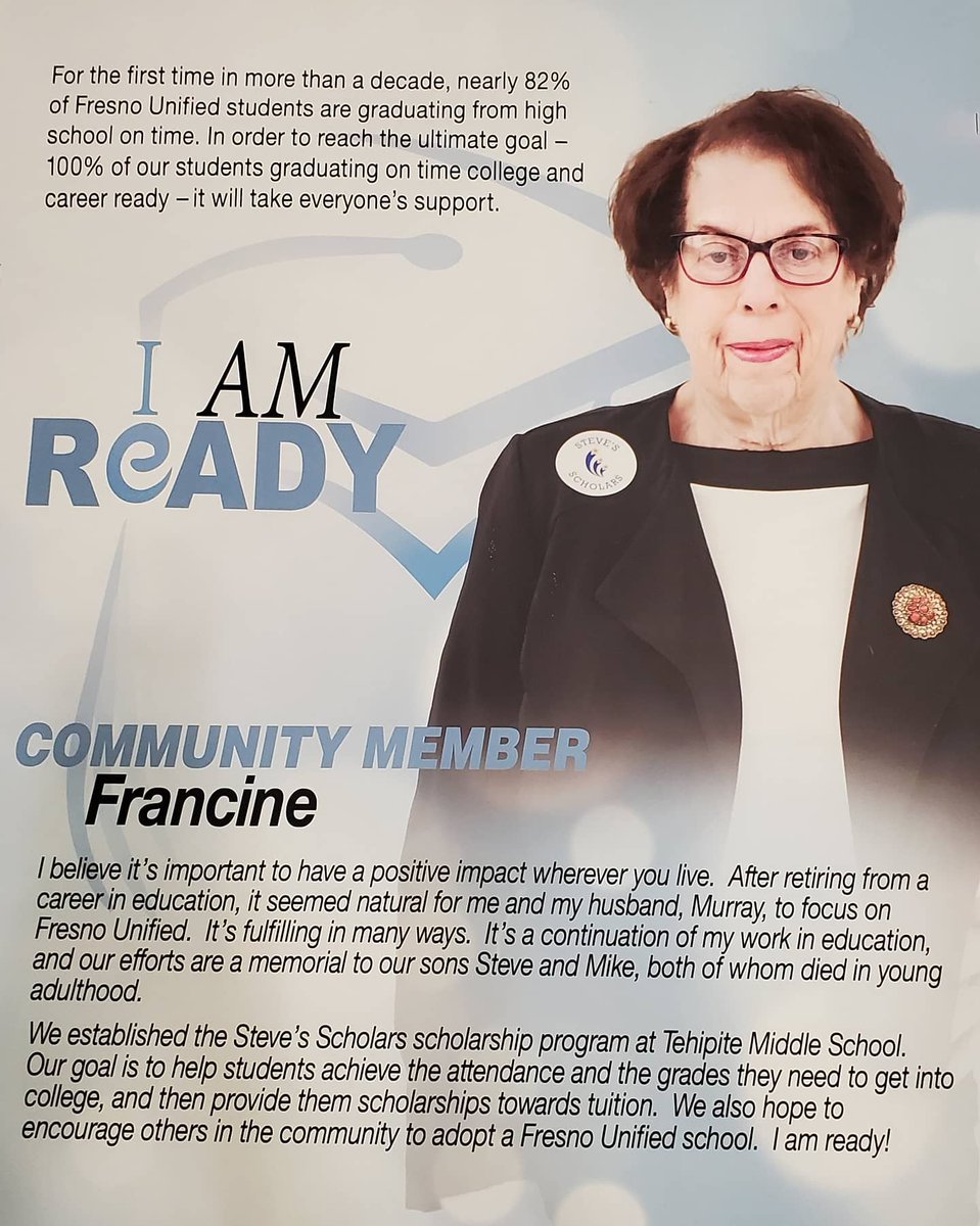 Thank you to Murray and Francine Farber for your continuous support of the Steve's Scholars program! We look forward to celebrating with the 36 graduates on Tuesday! <a href="/stevesscholars/">Steve's ScholarsFUSD</a> #classof2021 #StevesScholars