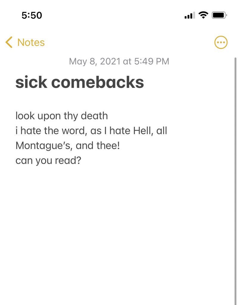ghshakespeare23's tweet photo. no Twitter crop means bringing you some of the Bard’s sickest burns https://t.co/Wlf6REsEt0