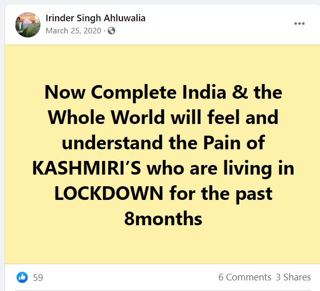This is from Irinder singh Ahluwalia's FB wall post lockdown last year. I don't think i need to say anything more what he stands for and what he supports.