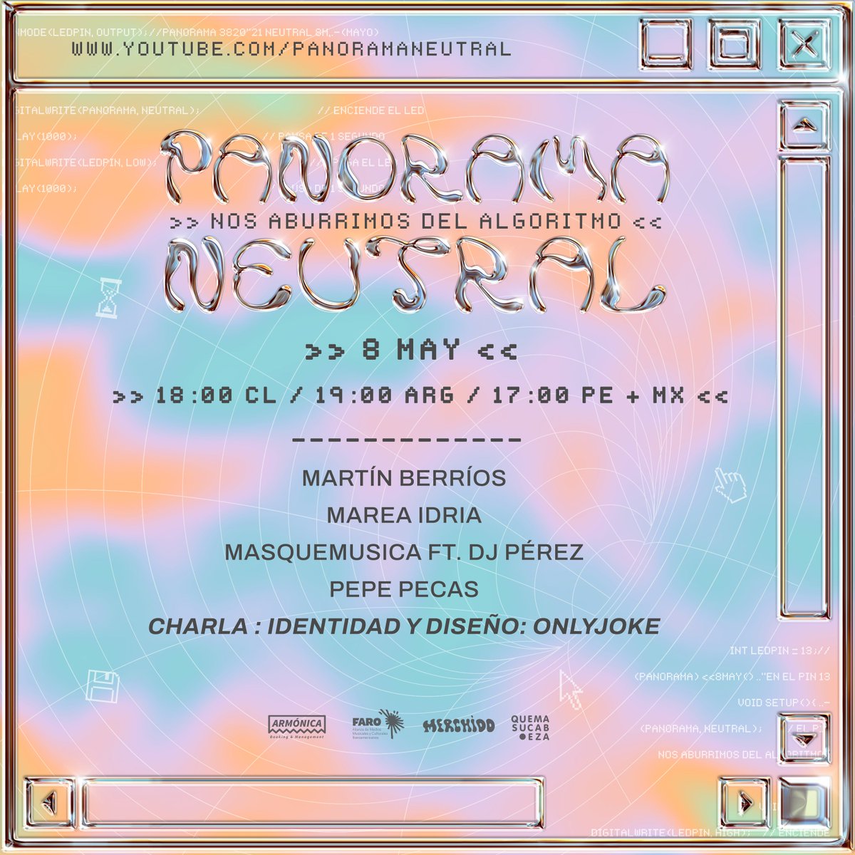 NeutralPanorama's tweet photo. 🎶 Martín Berríos, Marea Idria, Masquemusica ft. Dj Pérez y Pepe Pecas abren #PanoramaNeutral 2021 

Transmisión gratuita y para el mundo acá
✔ https://t.co/uhgArYupNN 
👆👆👆 https://t.co/yIF4EolJMd