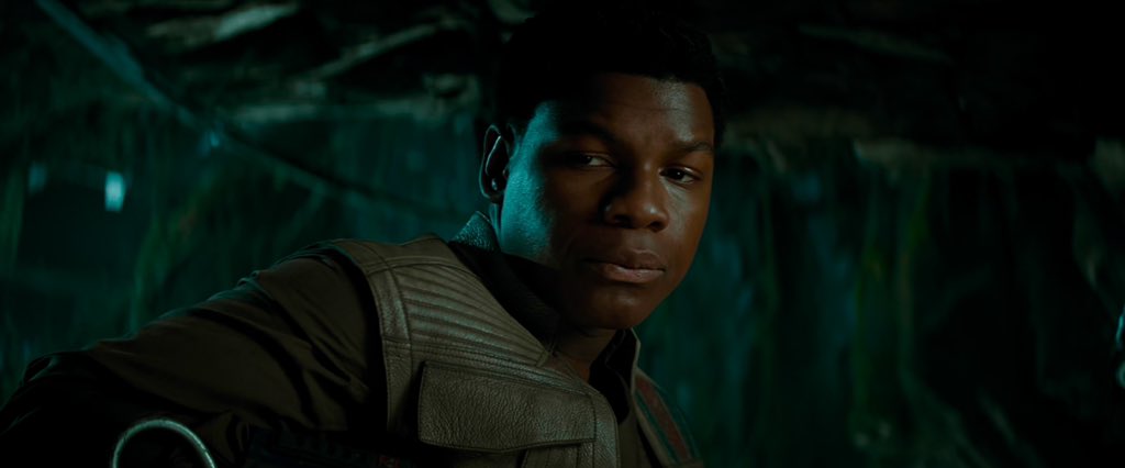 And while Rey is afraid of herself, the truth about her family and what it makes of her, we must remember that Finn actually finds out and connects the dots from D-O. When Rey is insecure and afraid of what she might become, Finn isn’t. His faith in Rey is solid as a rock.