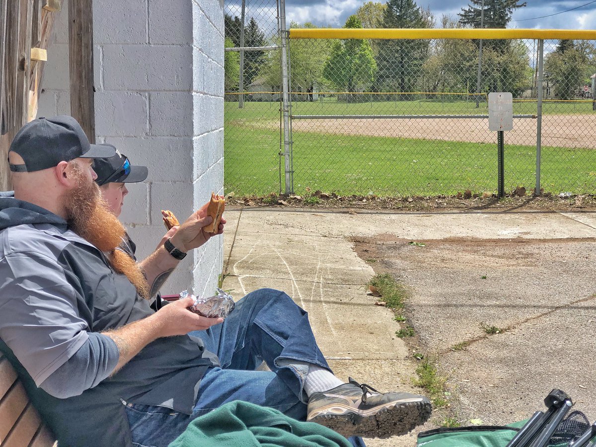 PresidentBeard's tweet photo. The best between-game adjustments are always made while eating hot dogs on a park bench.

Always.

#WestervilleLegends https://t.co/kAif6cSgU1