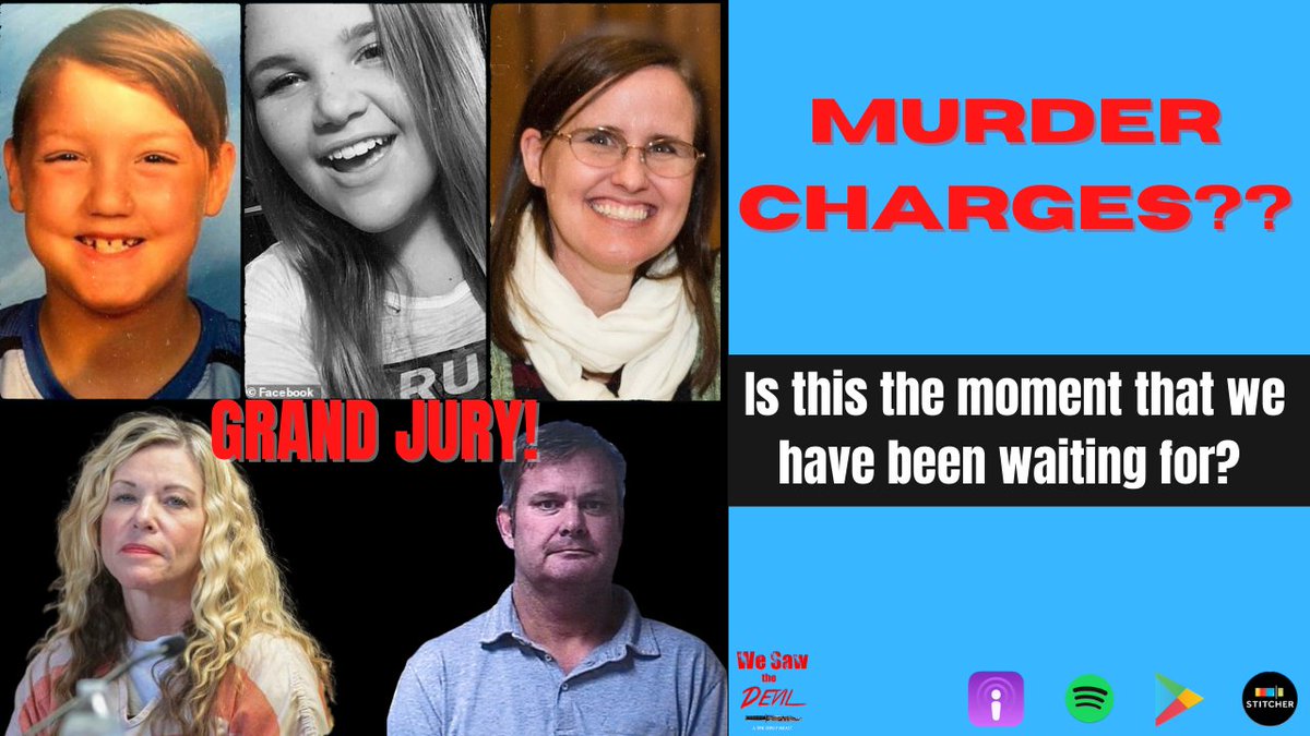 What in the #%*$ is going on in the Lori Vallow case? What is a grand jury? Are there murder charges coming?
Let's discuss. 
A QUICK, 9-minute update. Available everywhere you listen to podcasts + Youtube. 
linktr.ee/wesawthedevilp…

#truecrime #truecrimepodcast