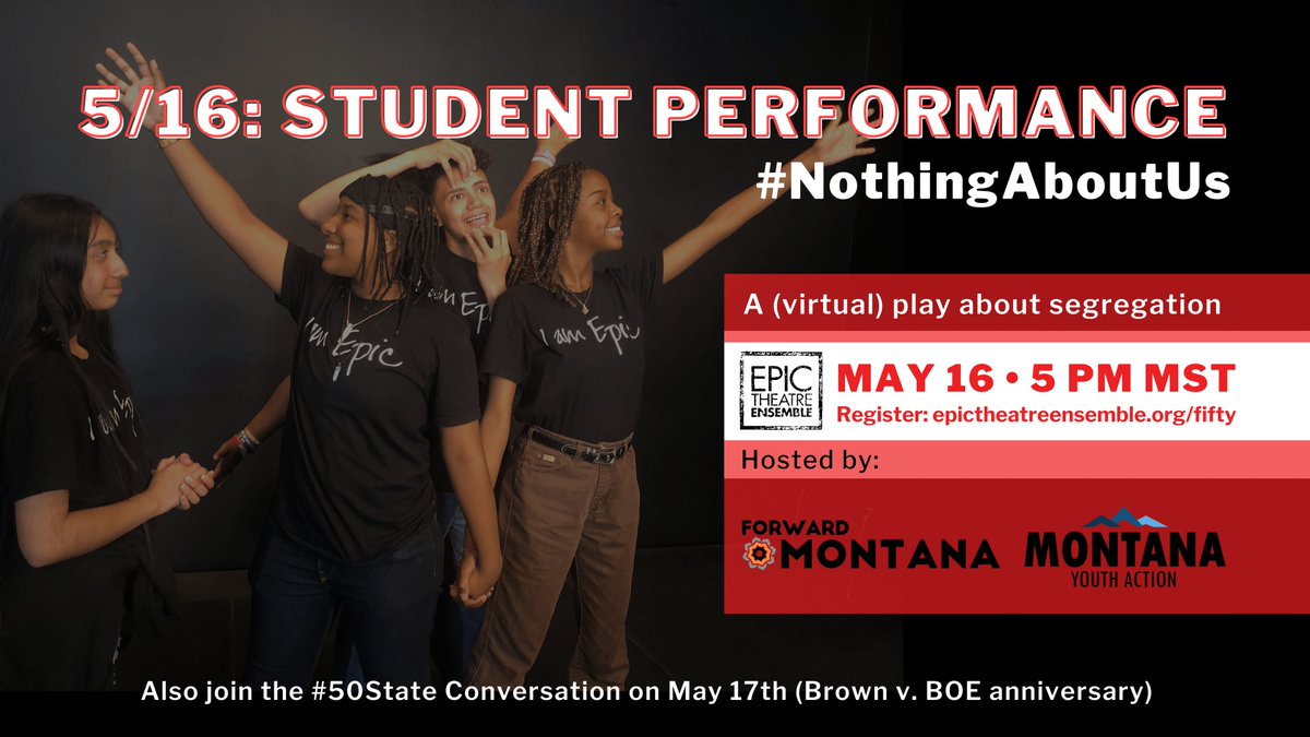 NCSD π§π½π¦πΎπ§πΌπ§πΎπ¦π» (@diverse_schools) on Twitter photo May 16 at 5pm MST: <a href="/MTYouthAction/">Montana Youth Action</a> and <a href="/forward_montana/">Forward Montana</a> will screen #NothingAboutUs as part of our #50State conversation about segregation and educational inequity.
Share with your friends in #Montana #SouthDakota #NorthDakota and join us next Sunday!!! May 16 at 5pm MST: <a href="/MTYouthAction/">Montana Youth Action</a> and <a href="/forward_montana/">Forward Montana</a> will screen #NothingAboutUs as part of our #50State conversation about segregation and educational inequity.
Share with your friends in #Montana #SouthDakota #NorthDakota and join us next Sunday!!!