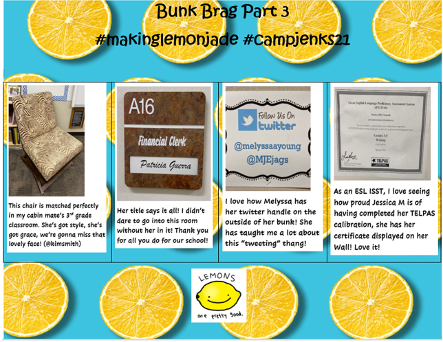 Bunk Brag Part 3 #makinglemonjade #campjenks21