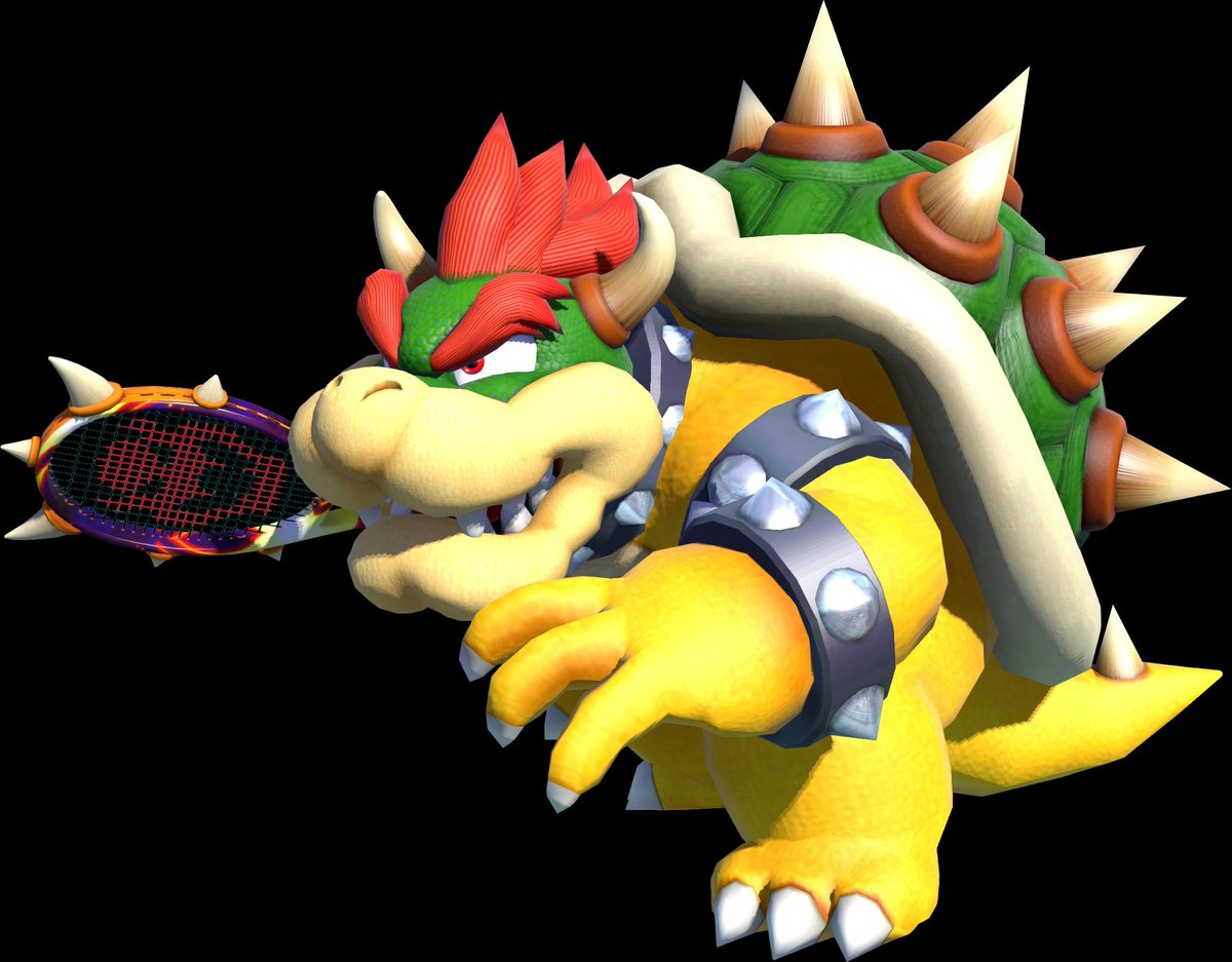 Bowser in Mario Tennis Ultra Smash (left) Vs. Bowser in Mario Tennis Aces (...