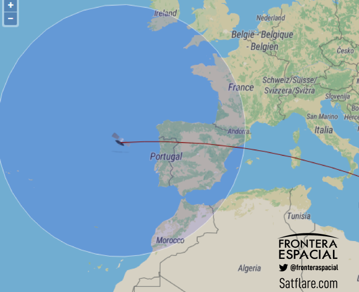 FronteraSpacial's tweet photo. ¡España! 🇪🇸
El #CoheteChino, la etapa central del #LongMarch5B, podría ser visible sobre toda España en pocas horas 🚀☄️

Hay dos oportunidades (hora peninsular):
⏰ 02:28-02:35 
⏰ 03:58-04:08 
¡Ojos al cielo! https://t.co/CMYy30IZfo