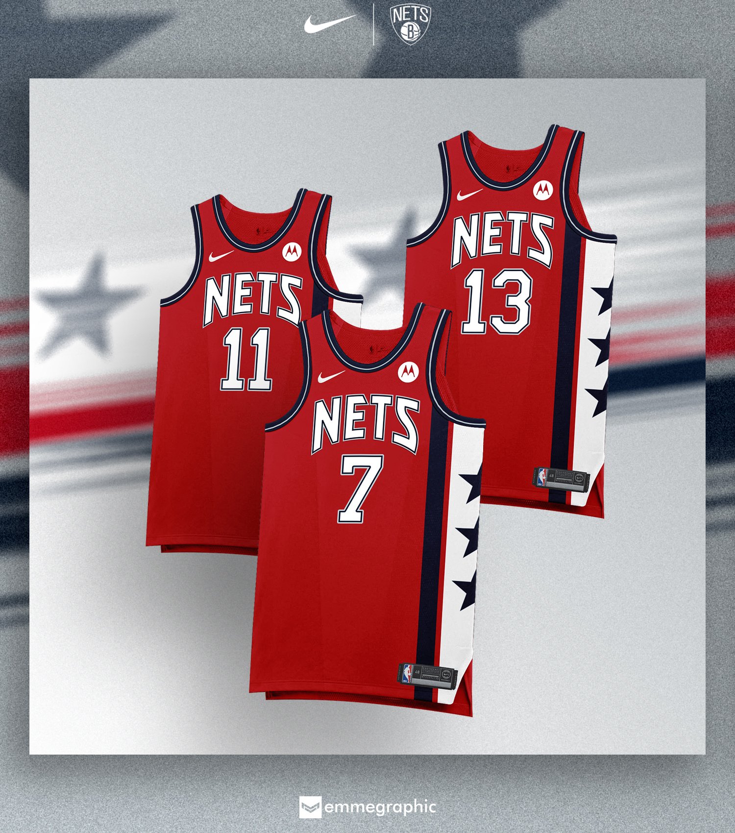 some of my favourite modern jerseys are the nets' red/blue